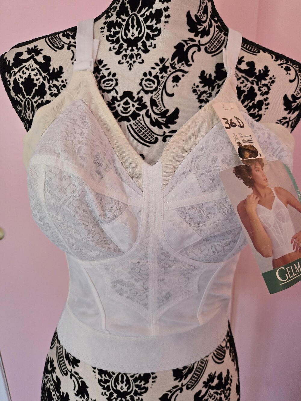 Vintage GELMAR White Longline Lace Bra